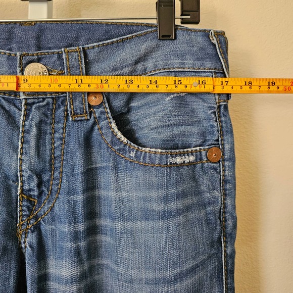 TRUE RELIGION Men's Distressed Rainbow Billy Boot Cut Zipper Jeans Sz 31 Seat 34 - Picture 12 of 16